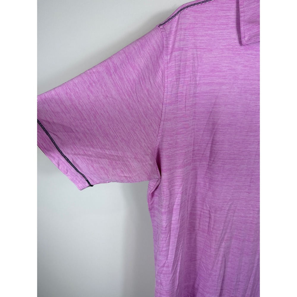 FootJoy Golf Polo Shirt Pink Striped Short Sleeve Performance Men Size Large‎ - Picture 3 of 8